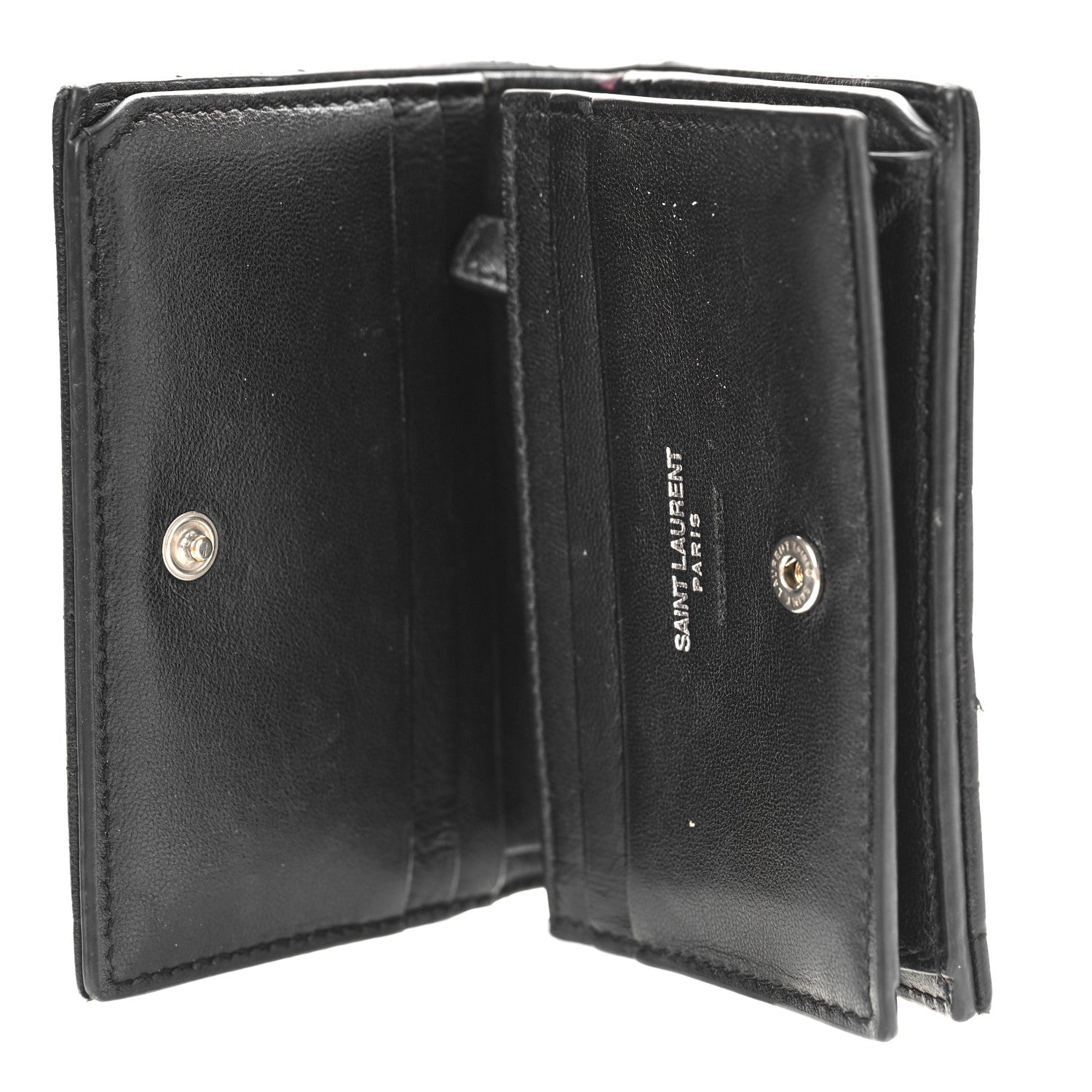 Saint Laurent Lambskin Y Quilted Monogram Loulou Flap Wallet Black 5 of 11