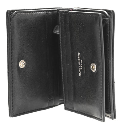 Saint Laurent Lambskin Y Quilted Monogram Loulou Flap Wallet Black 5 of 11