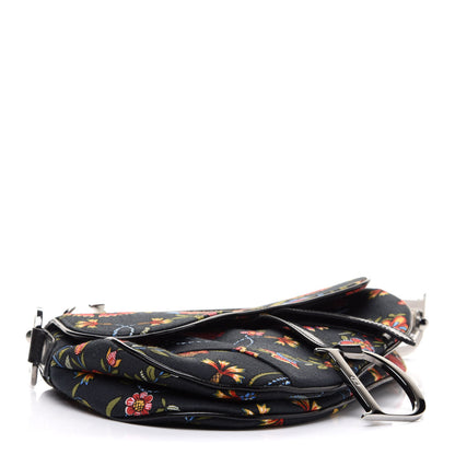 Christian Dior Canvas Floral Saddle Bag Black 4 of 13