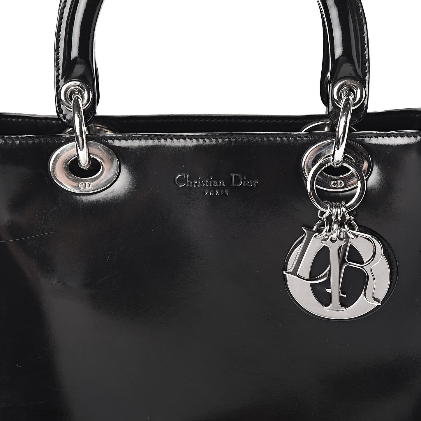 Patent Medium Lady Dior Black