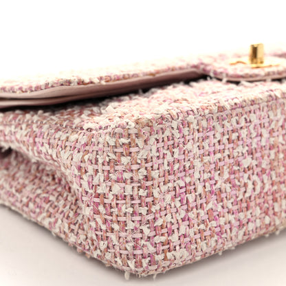 Chanel Tweed Quilted Medium Double Flap Light Pink 9 of 17