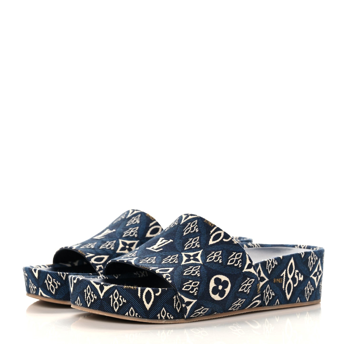 Canvas Since 1854 Jumbo Flatform Mule Sandals 38 Blue