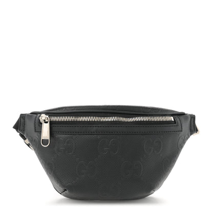 Gucci Calfskin GG Tennis Embossed Belt Bag Black 1 of 12