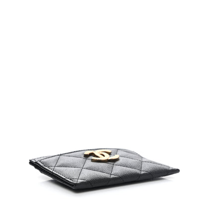 Chanel Caviar Quilted Studded CC Card Holder Black 4 of 9