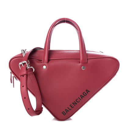 Balenciaga Shiny Day Calfskin XS Triangle Chain Duffle Rouge Grenat 1 of 9