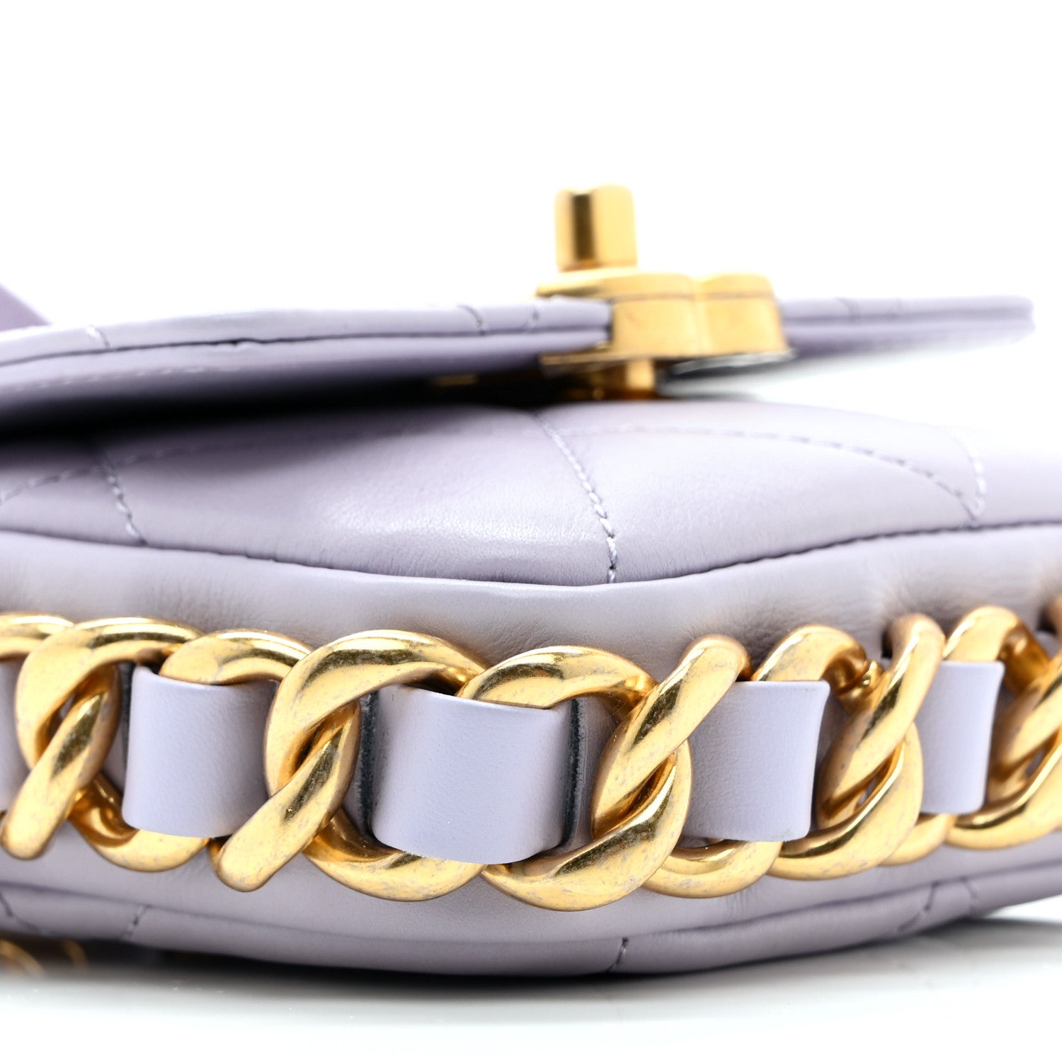 Chanel Calfskin Quilted Mini Framing Chain Bag Light Purple 10 of 10
