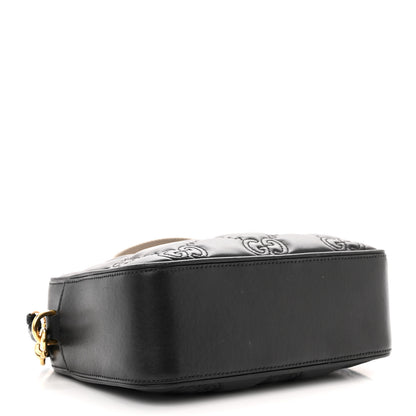 Gucci Calfskin GG Matelasse Shoulder Bag Black Natural 4 of 16