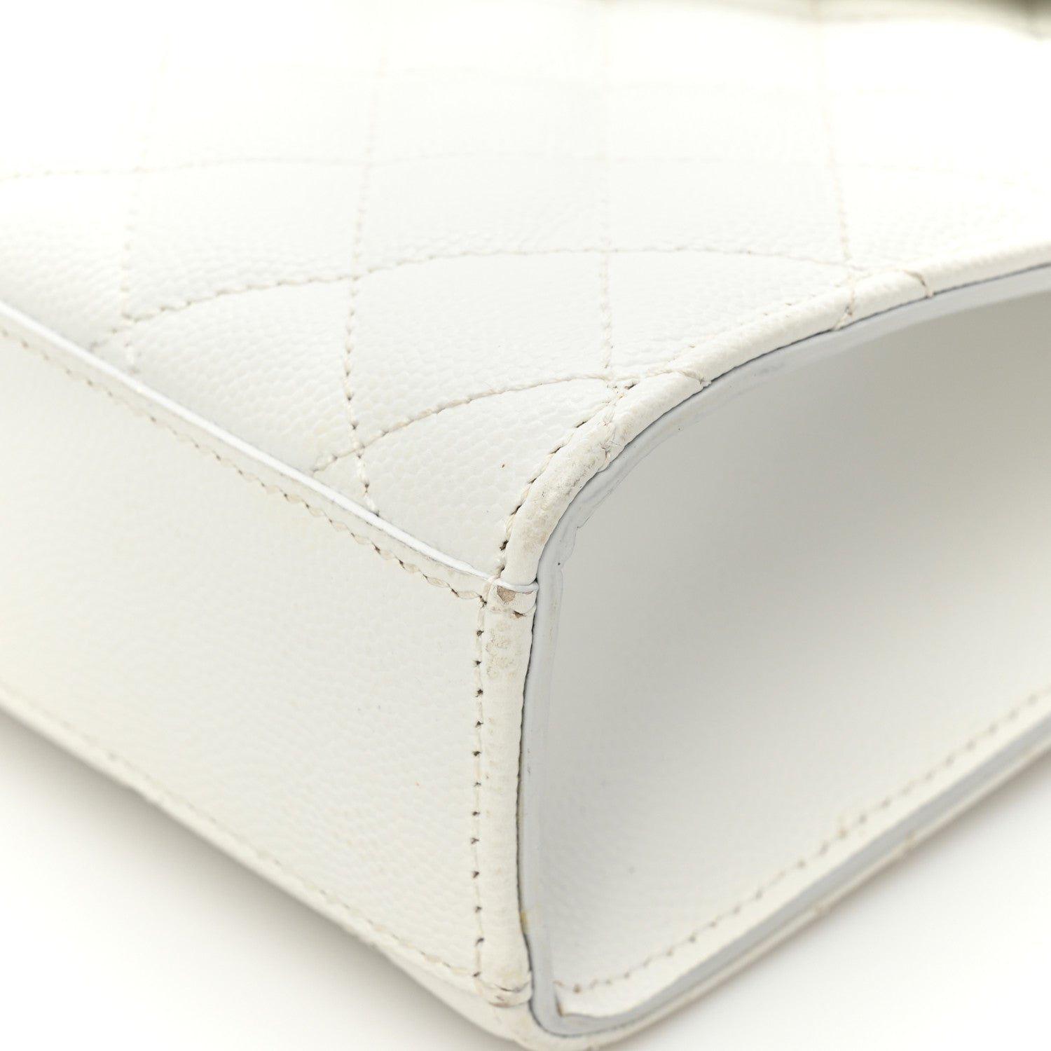 Saint Laurent Grain De Poudre Textured Mixed Matelasse Medium Triquilt Monogram Satchel White 13 of 20