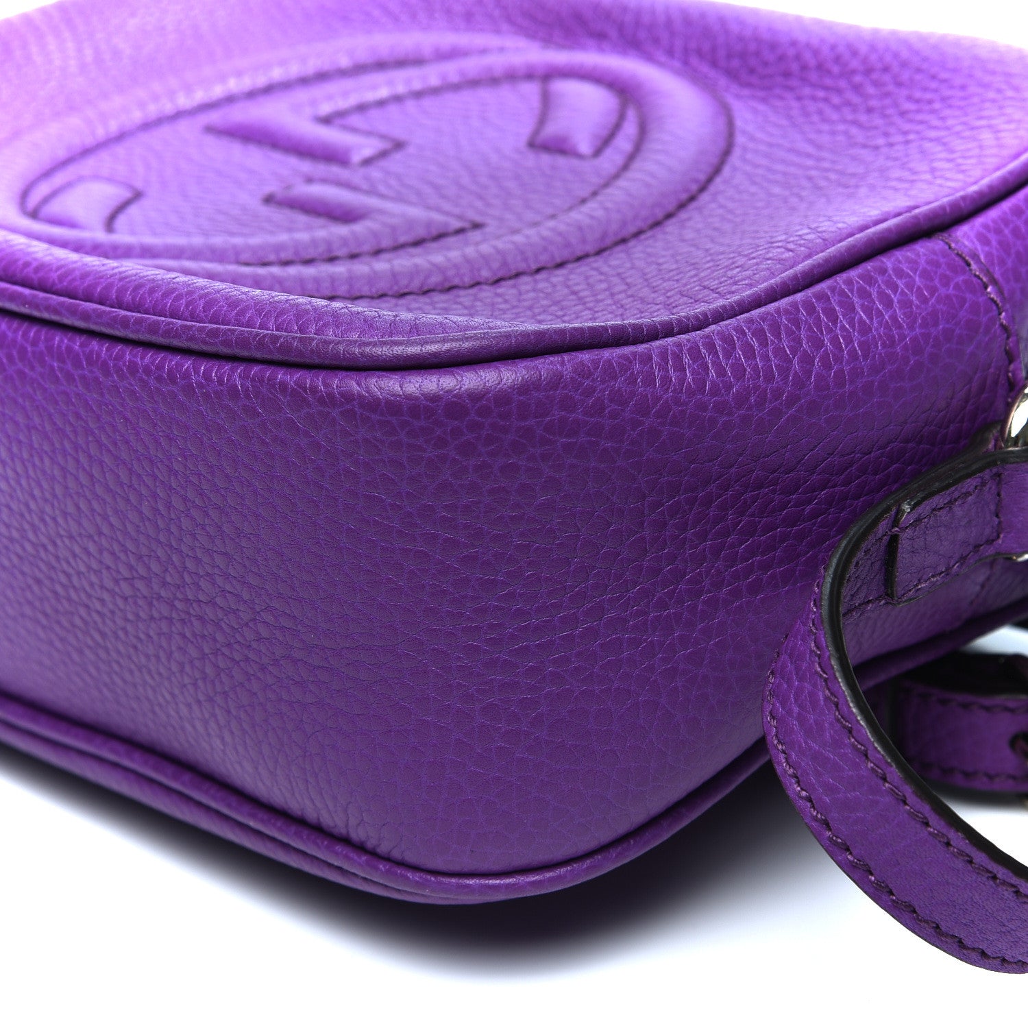 Gucci Pebbled Calfskin Small Soho Disco Bag Shine Purple 6 of 9