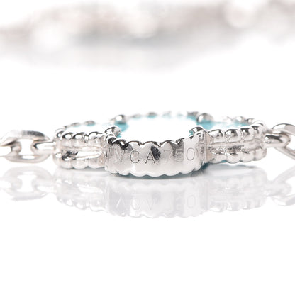 Van Cleef & Arpels 18K White Gold Turquoise 10 Motifs Vintage Alhambra Necklace 5 of 6