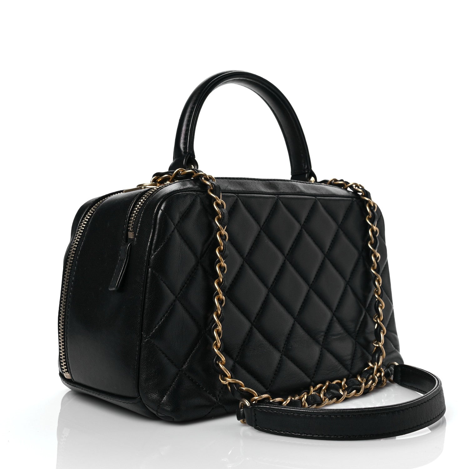 Chanel Lambskin Quilted Medium Trendy CC Bowling Bag Black 3 of 8