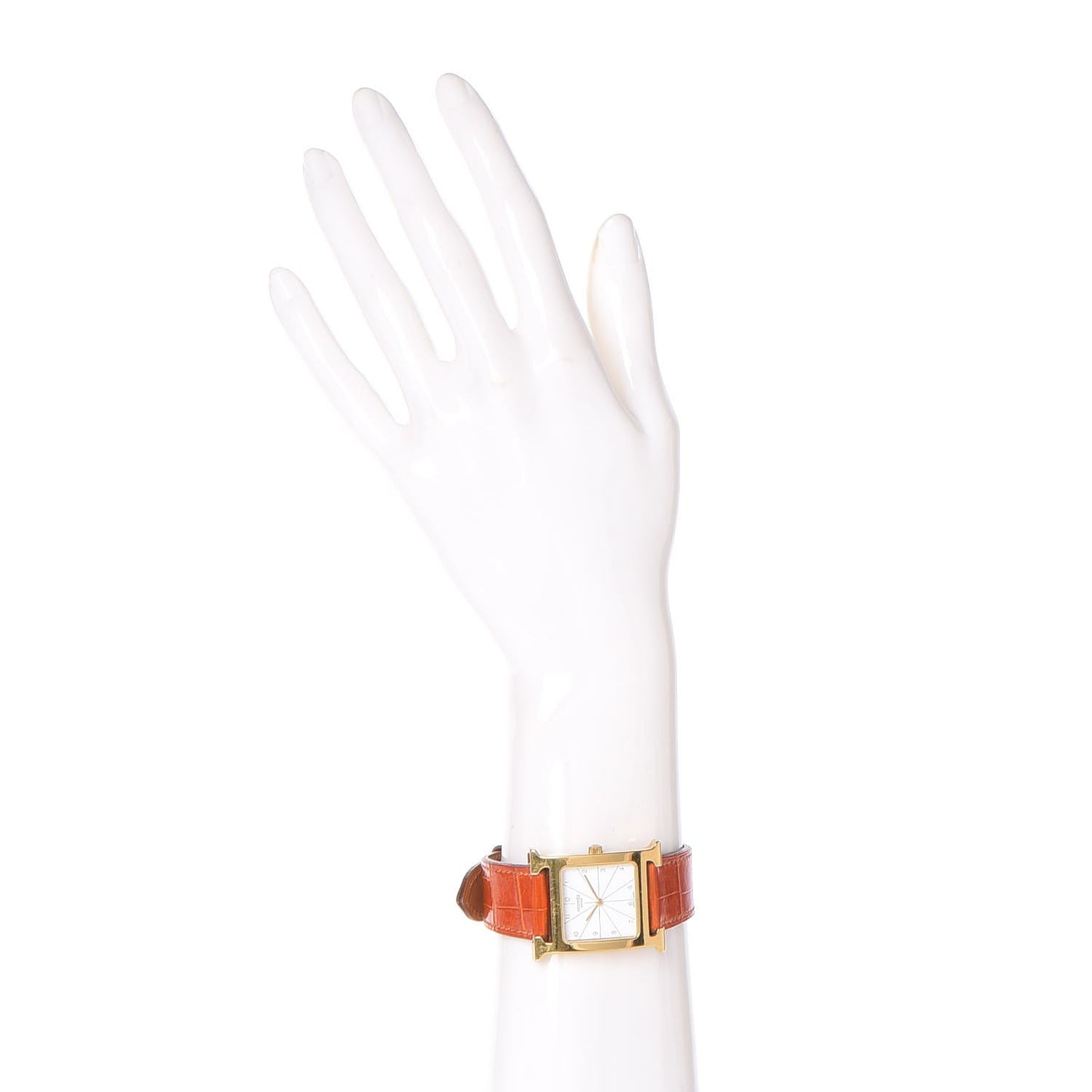 Stainless Steel Alligator 26mm Heure H Hour Quartz Watch Orange