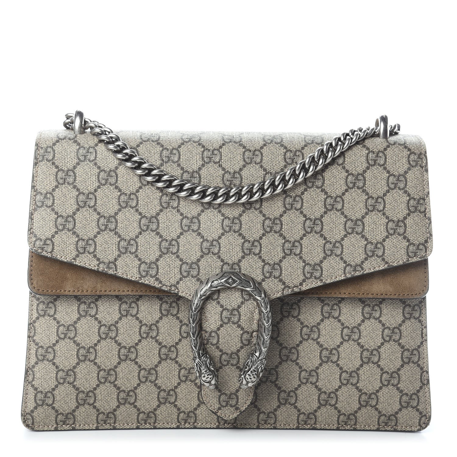 Gucci GG Supreme Monogram Medium Dionysus Shoulder Bag Taupe 1 of 9