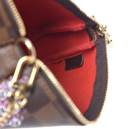Louis Vuitton Damier Ebene 2019 Christmas Animation Mini Pochette Accessories Red 6 of 10