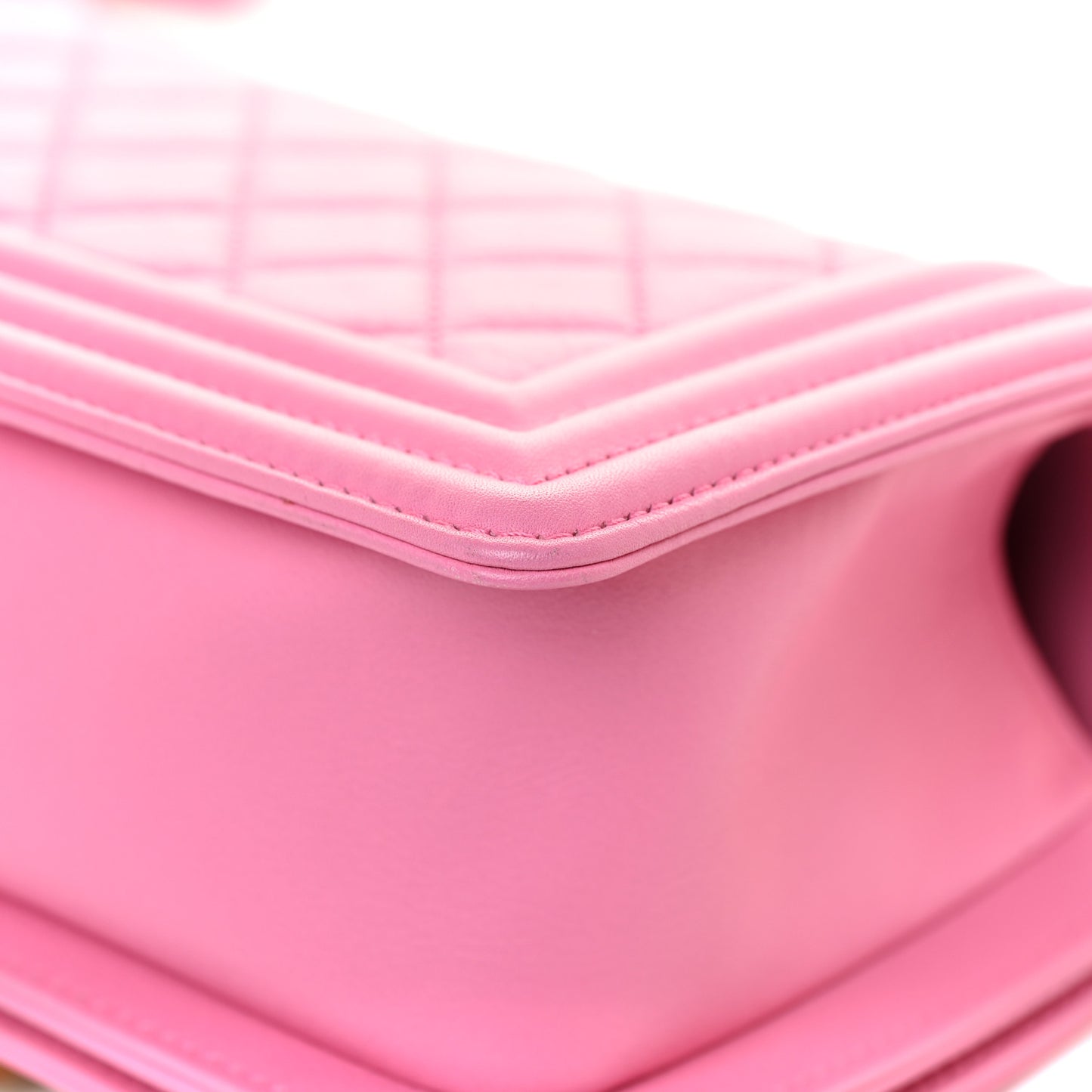 Calfskin Quilted Small Boy Flap Pink