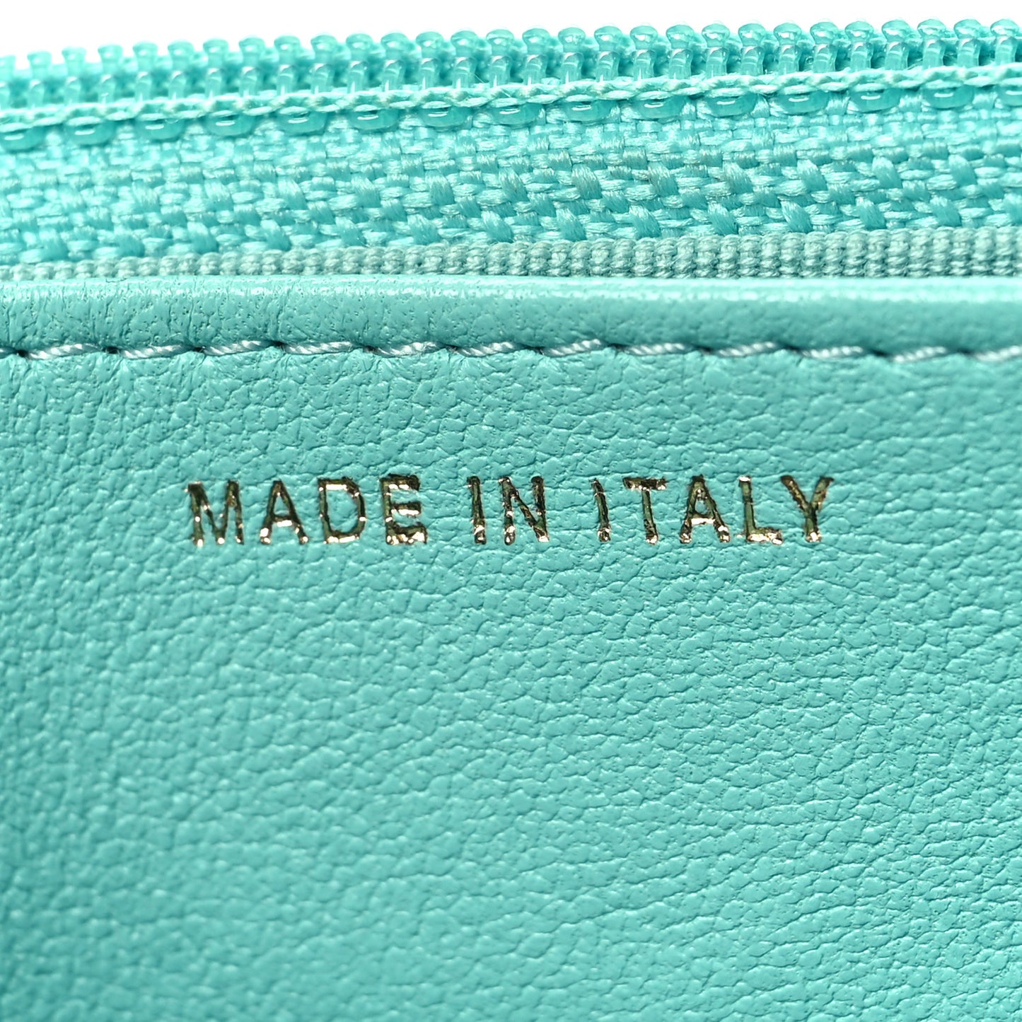 Lambskin Quilted Trendy CC Wallet On Chain WOC Turquoise