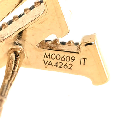 Louis Vuitton Metal Crystal LV Iconic Earrings Gold 5 of 6