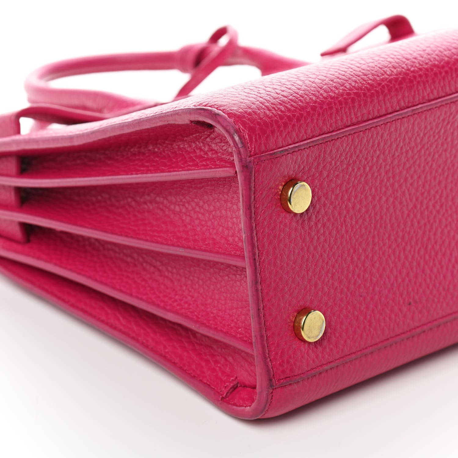 Saint Laurent Grained Calfskin Baby Sac De Jour Lipstick Fuchsia 9 of 14