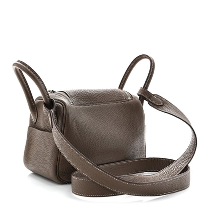 Hermes Taurillon Clemence Mini Lindy 20 Etoupe 3 of 12