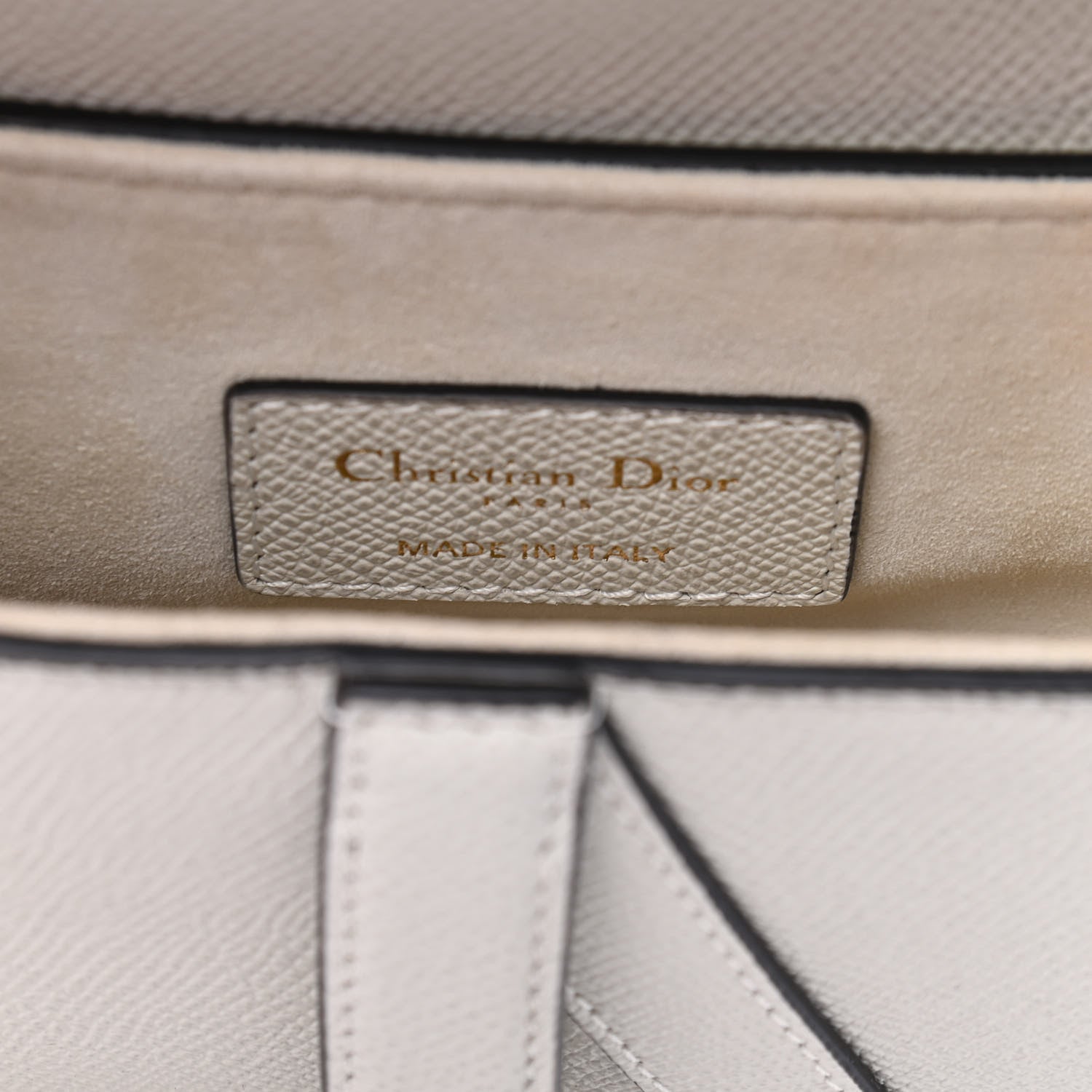 Christian Dior Grained Calfskin Mini Saddle Bag White 5 of 6