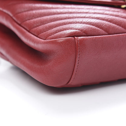 Saint Laurent Sheepskin Matelasse Chevron Monogram Medium College Bag Rouge 9 of 13