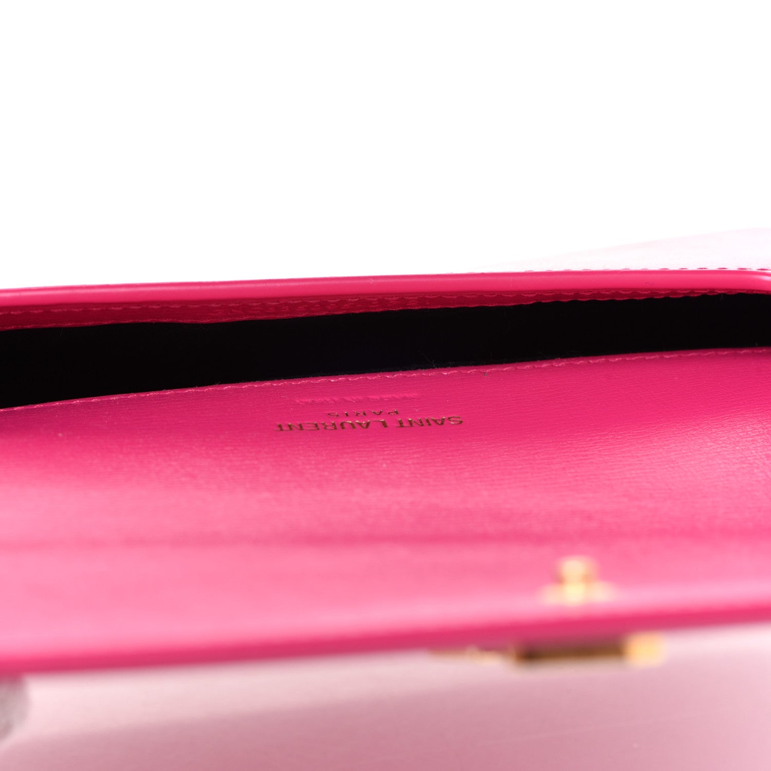 Saint Laurent Smooth Calfskin Monogram Phone Holder Crossbody Fuchsia Couture 5 of 7