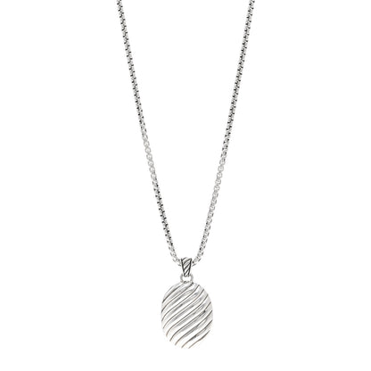 David Yurman Sterling Silver Oval Cable Locket Pendant Necklace 1 of 4