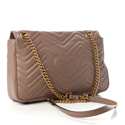 Gucci Calfskin Matelasse Medium GG Marmont Shoulder Bag Porcelain Rose 3 of 11