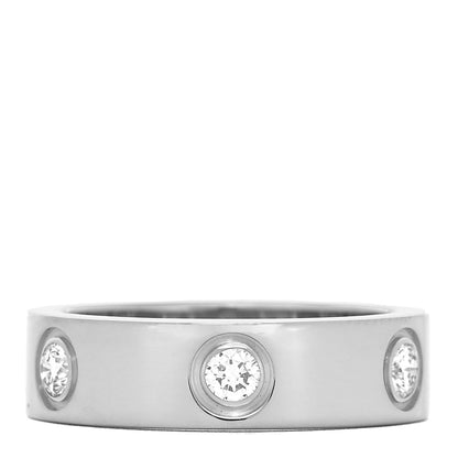 Cartier 18K White Gold 6 Diamond 5.5mm LOVE Ring 53 6.5 1 of 4