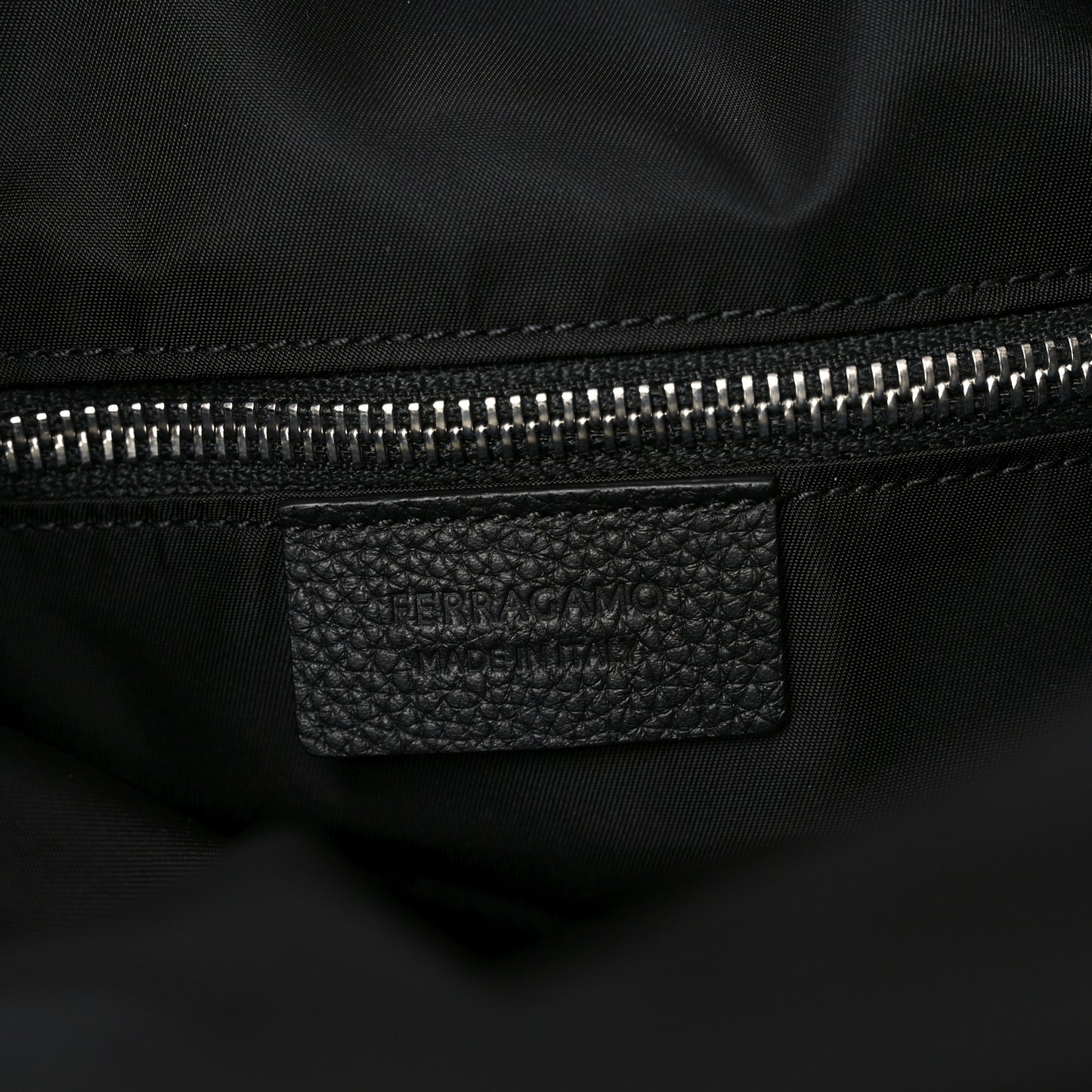 Nylon Calfskin Cut Out Duffle Bag Black