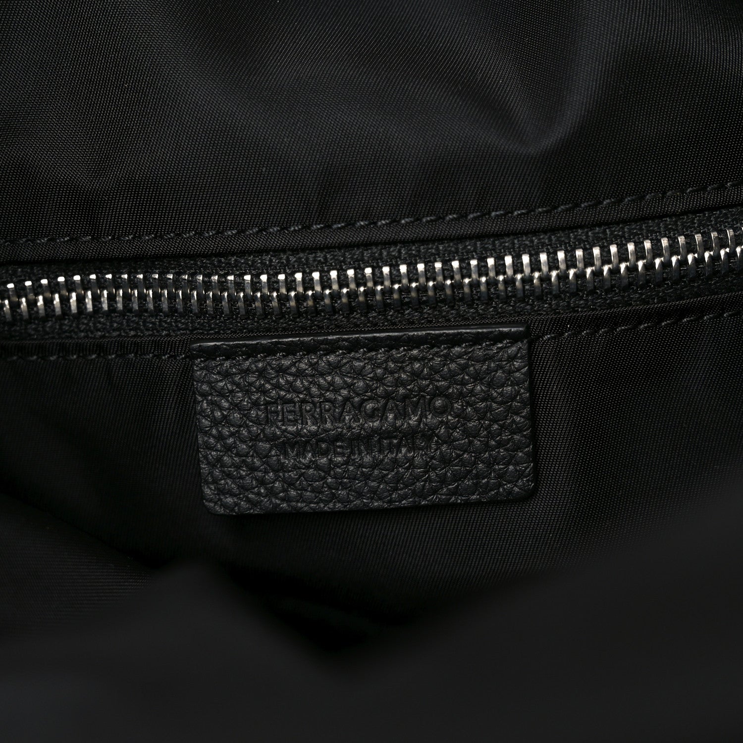 Salvatore Ferragamo Nylon Calfskin Cut Out Duffle Bag Black 5 of 9