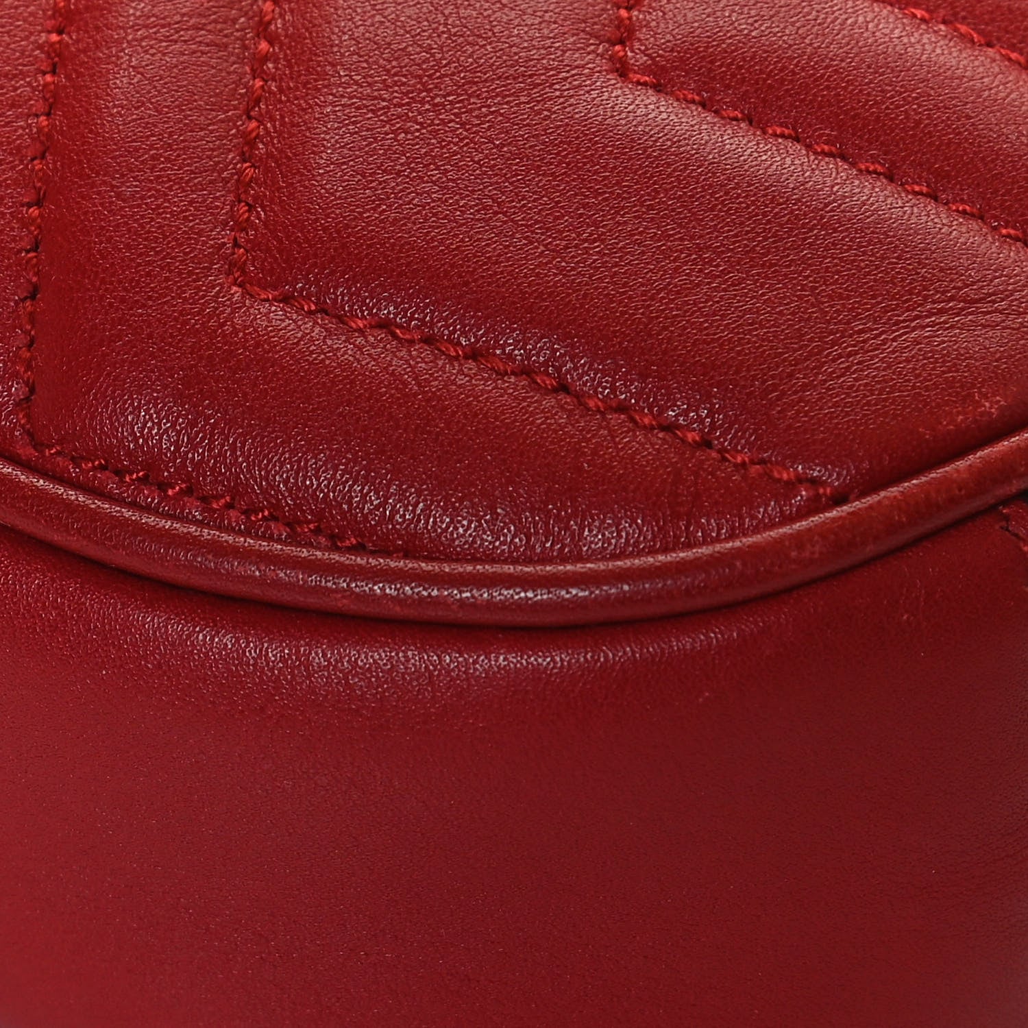 Gucci Calfskin Matelasse GG Marmont Belt Bag 85 34 Hibiscus Red 12 of 17
