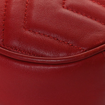 Gucci Calfskin Matelasse GG Marmont Belt Bag 85 34 Hibiscus Red 12 of 17