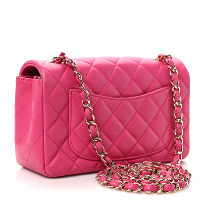 Chanel Lambskin Quilted Mini Rectangular Flap Fuchsia 3 of 10