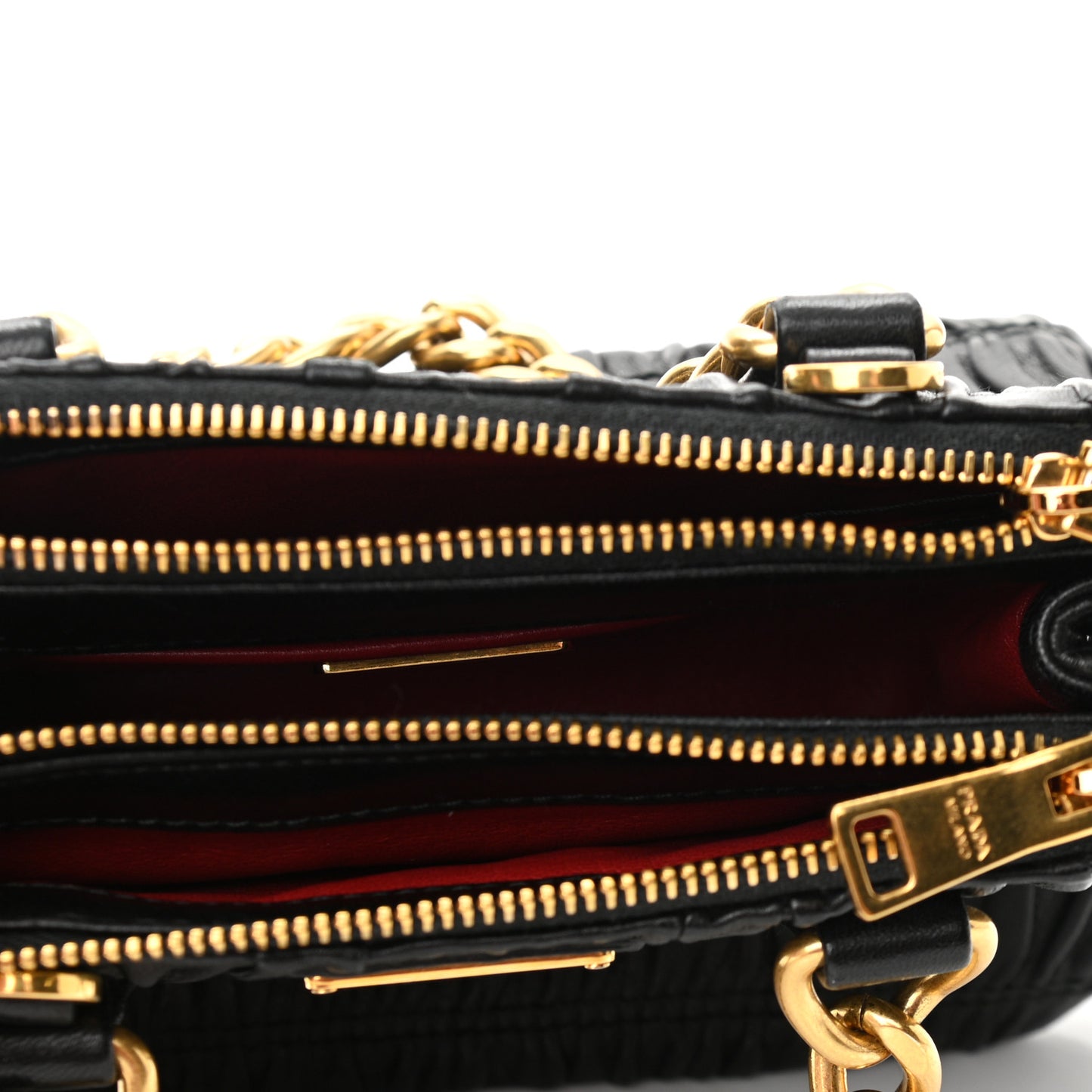 Nappa Gaufre Mini Galleria Crossbody Black