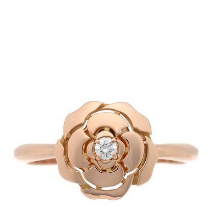 Chanel 18K Rose Gold Diamond Extrait de Camelia Ring 54 6.75 1 of 4