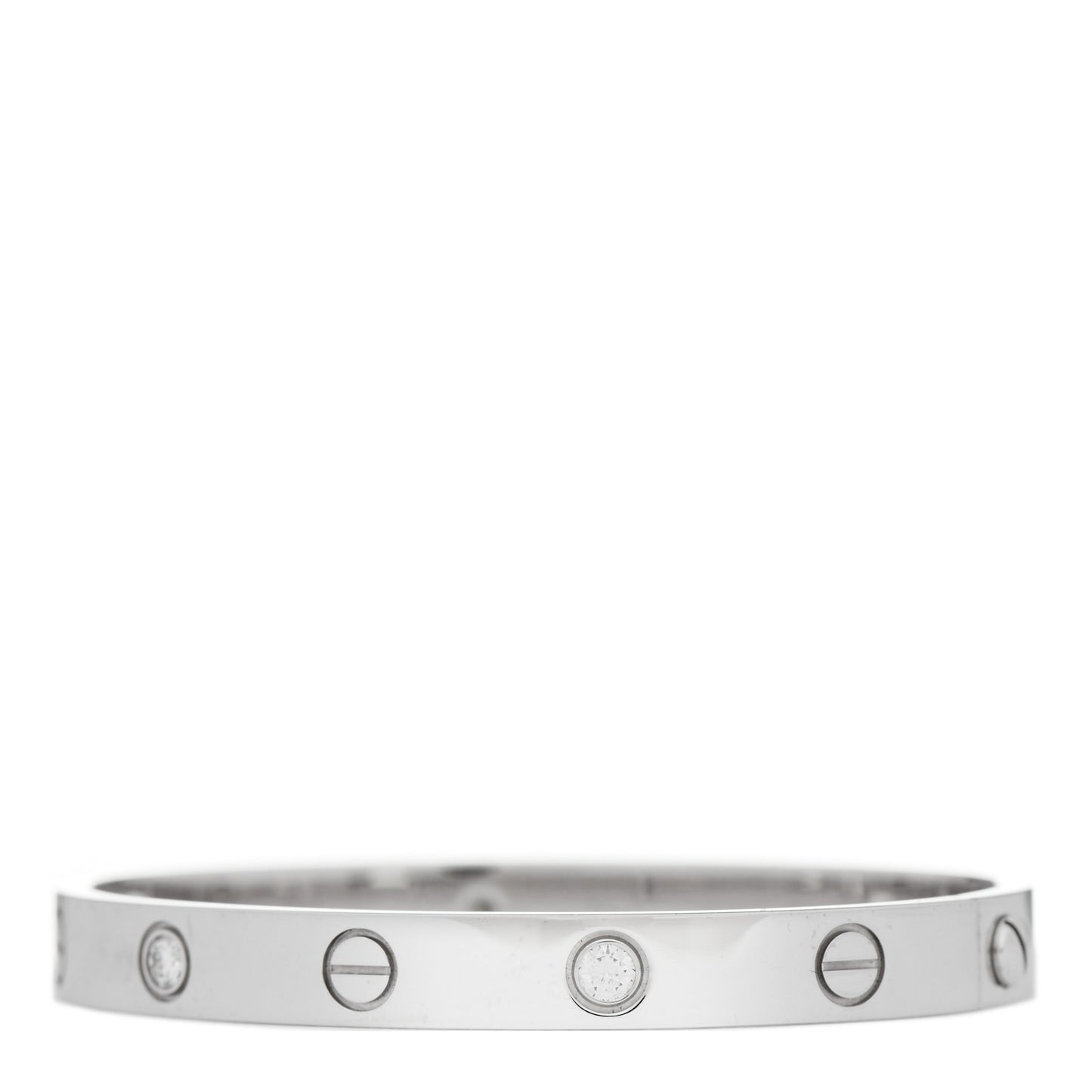 18K White Gold 4 Diamond LOVE Bracelet 16