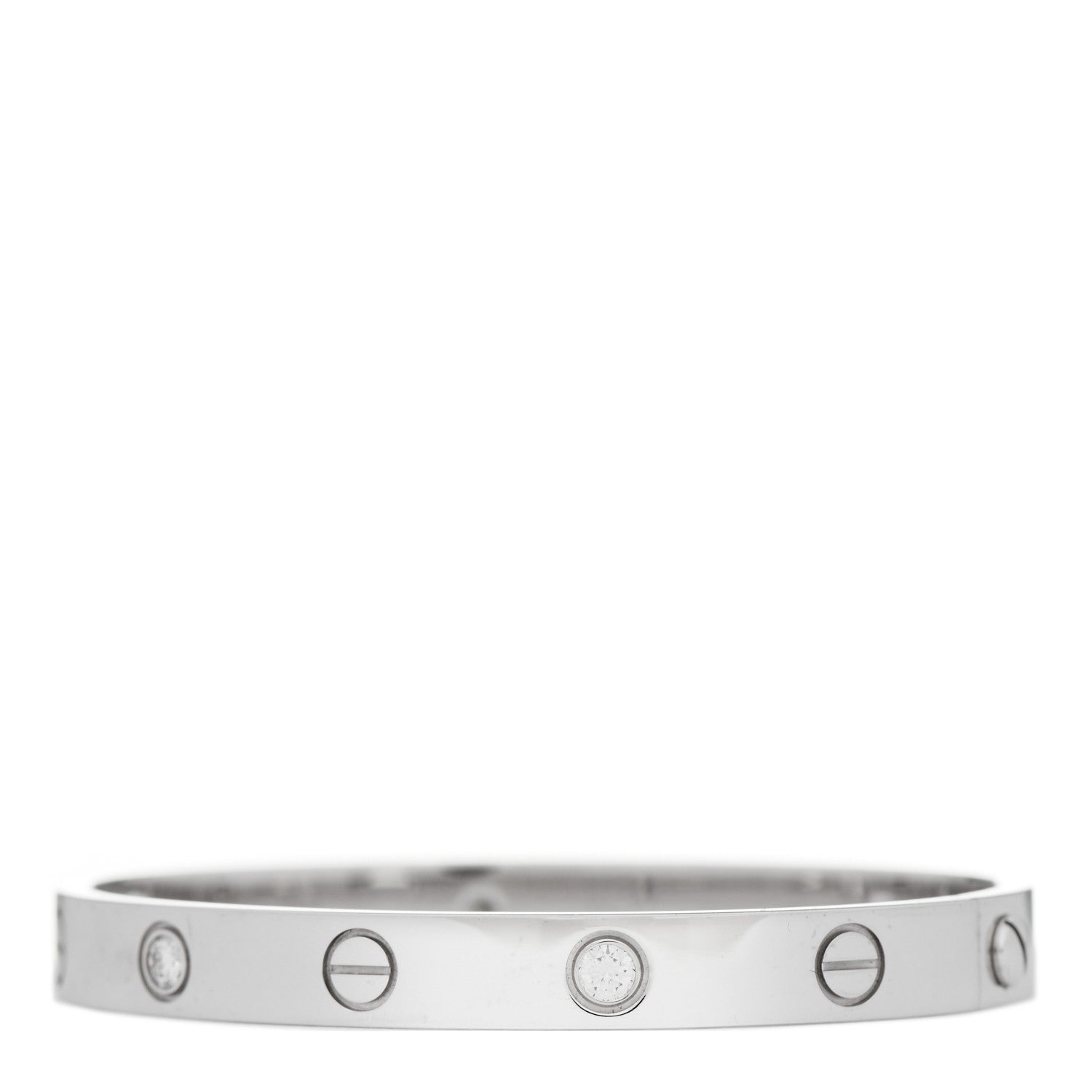 Cartier 18K White Gold 4 Diamond LOVE Bracelet 16 2 of 5