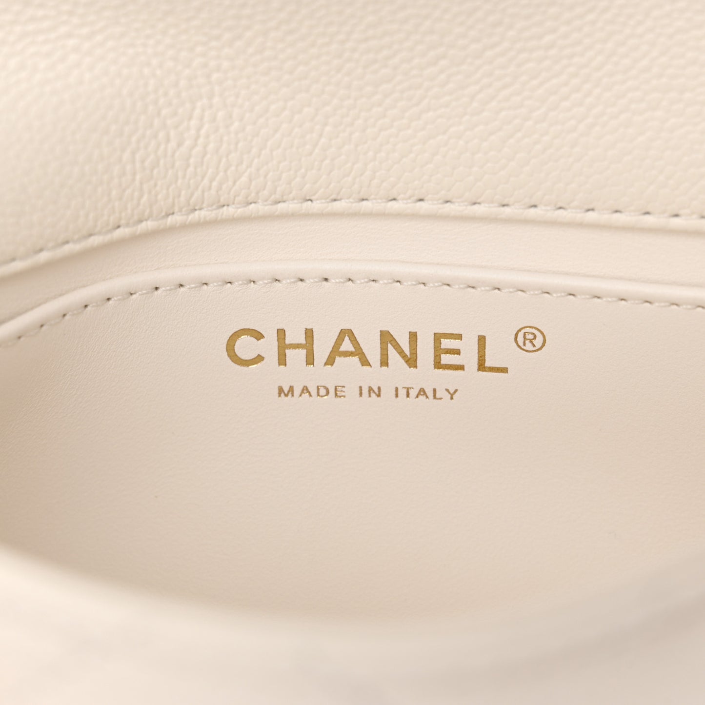 Caviar Quilted Mini Sweetheart Rectangular Flap White