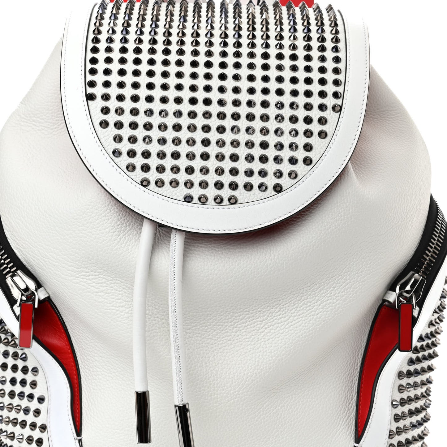 Calfskin Spiked Explorafunk Backpack White
