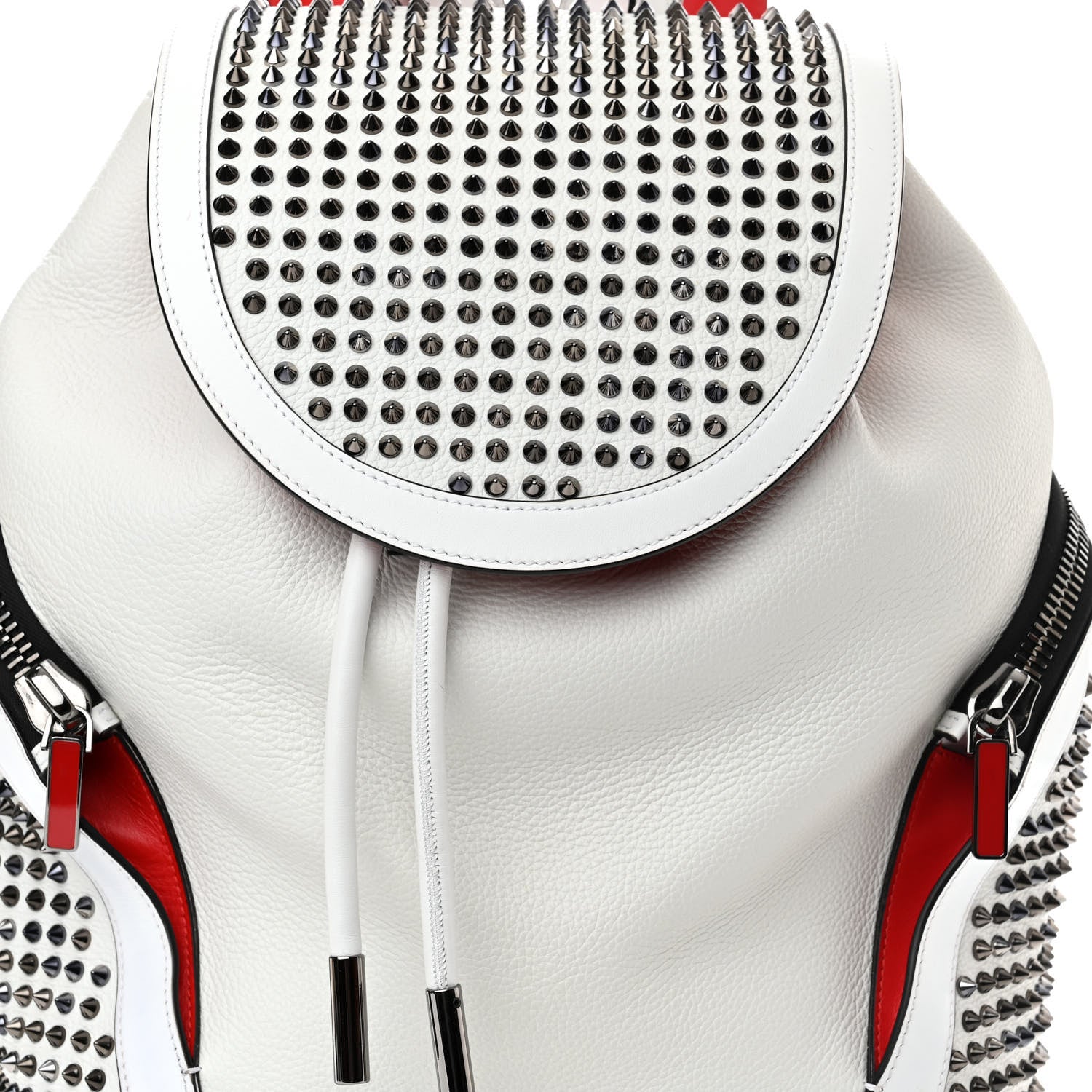 Christian Louboutin Calfskin Spiked Explorafunk Backpack White 7 of 21