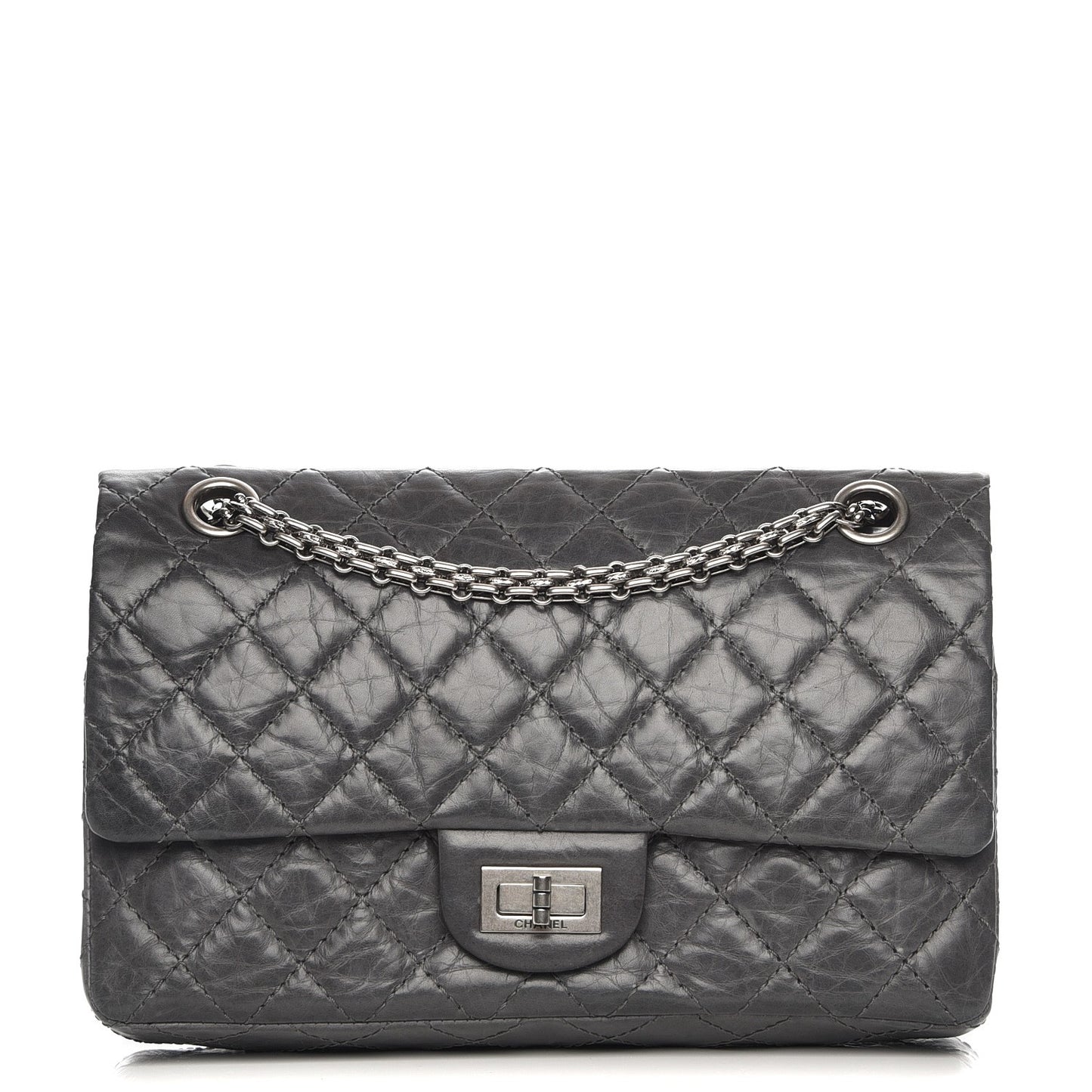 Aged Calfskin Quilted 50th Anniversary 2.55 Reissue 225 Flap Grey