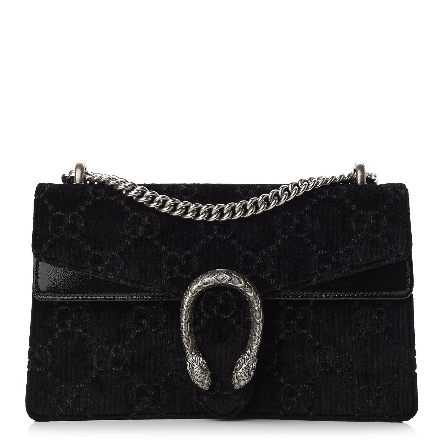 Gucci Velvet GG Monogram Small Dionysus Shoulder Bag Black 1 of 9