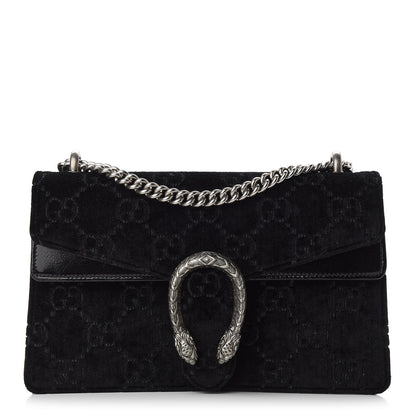 Gucci Velvet GG Monogram Small Dionysus Shoulder Bag Black 1 of 9