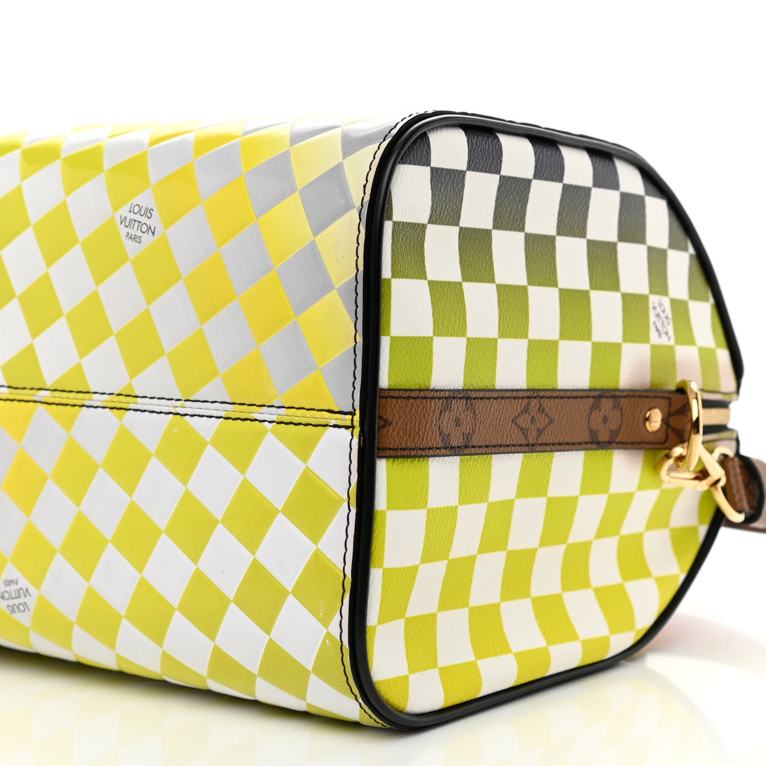 Louis Vuitton Epi Reverse Monogram Damier Race Speedy Bandouliere 30 Black Yellow 7 of 8