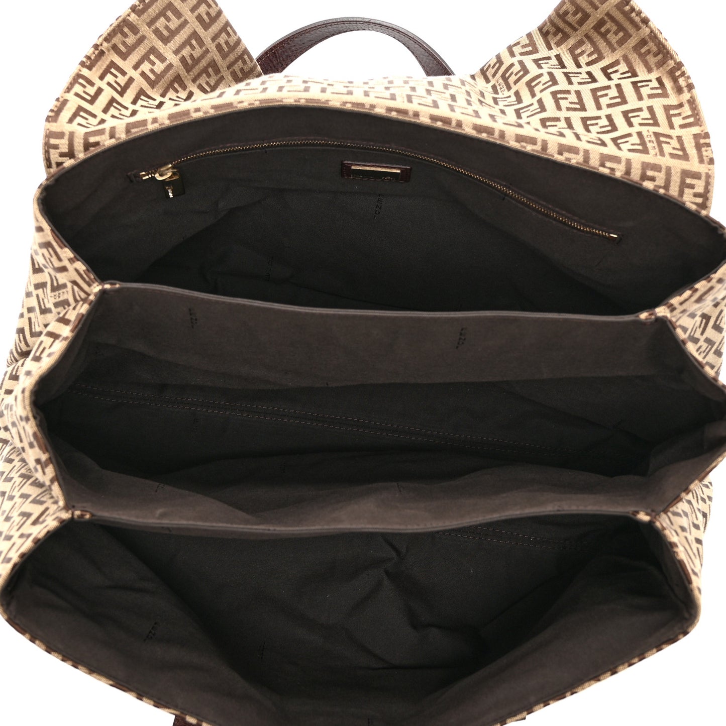 Zucchino Vitello Shoulder Bag Mogano Panna Bruciato