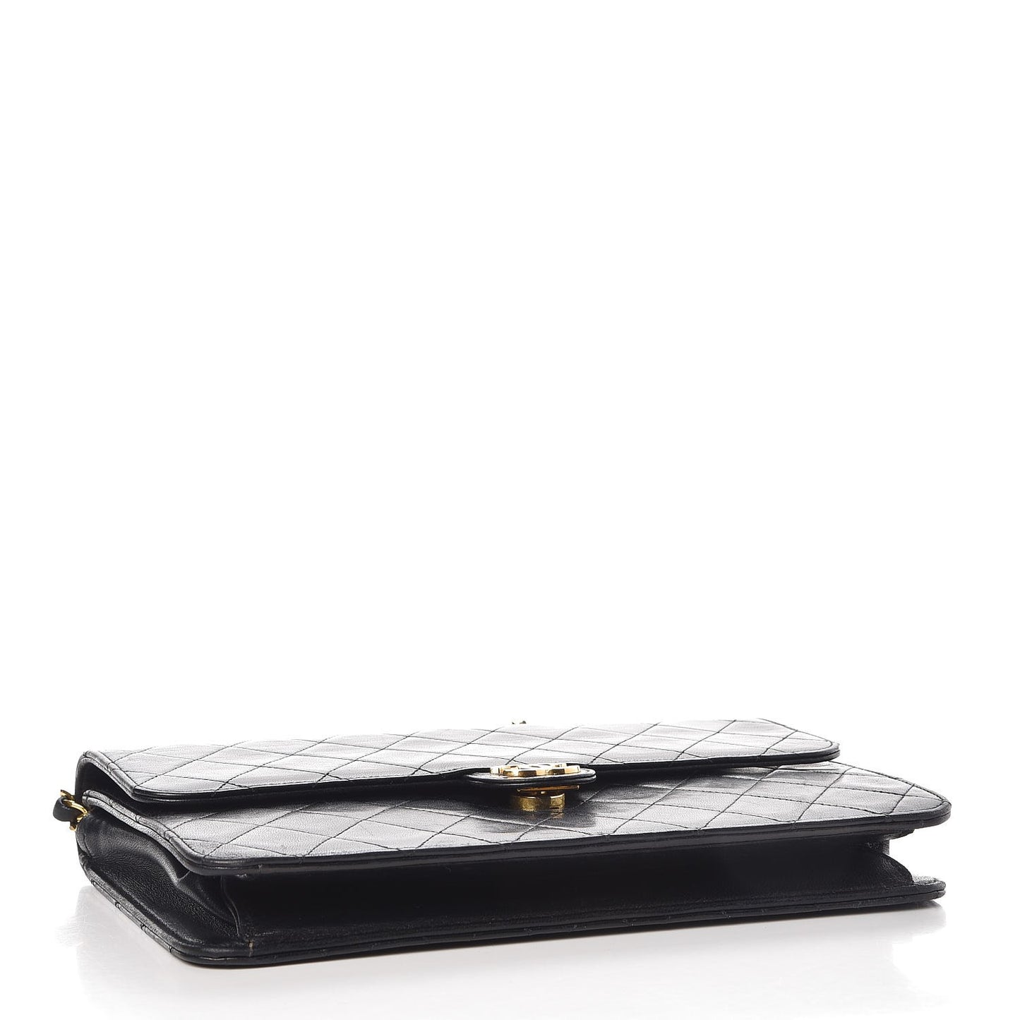 Lambskin Quilted Medium Single Flap Black
