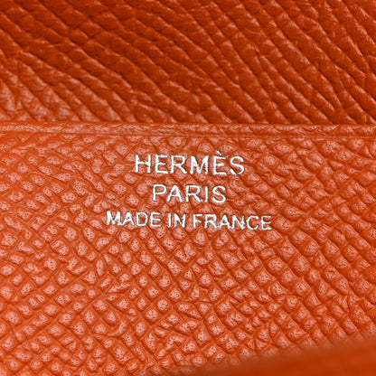 Hermes Epsom Bearn Gusset Wallet Orange 6 of 10