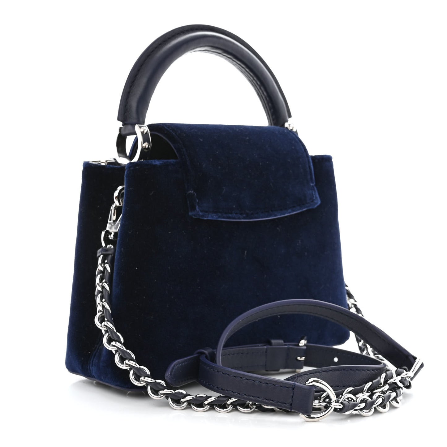 Velvet Crystal Capucines Mini Midnight Blue