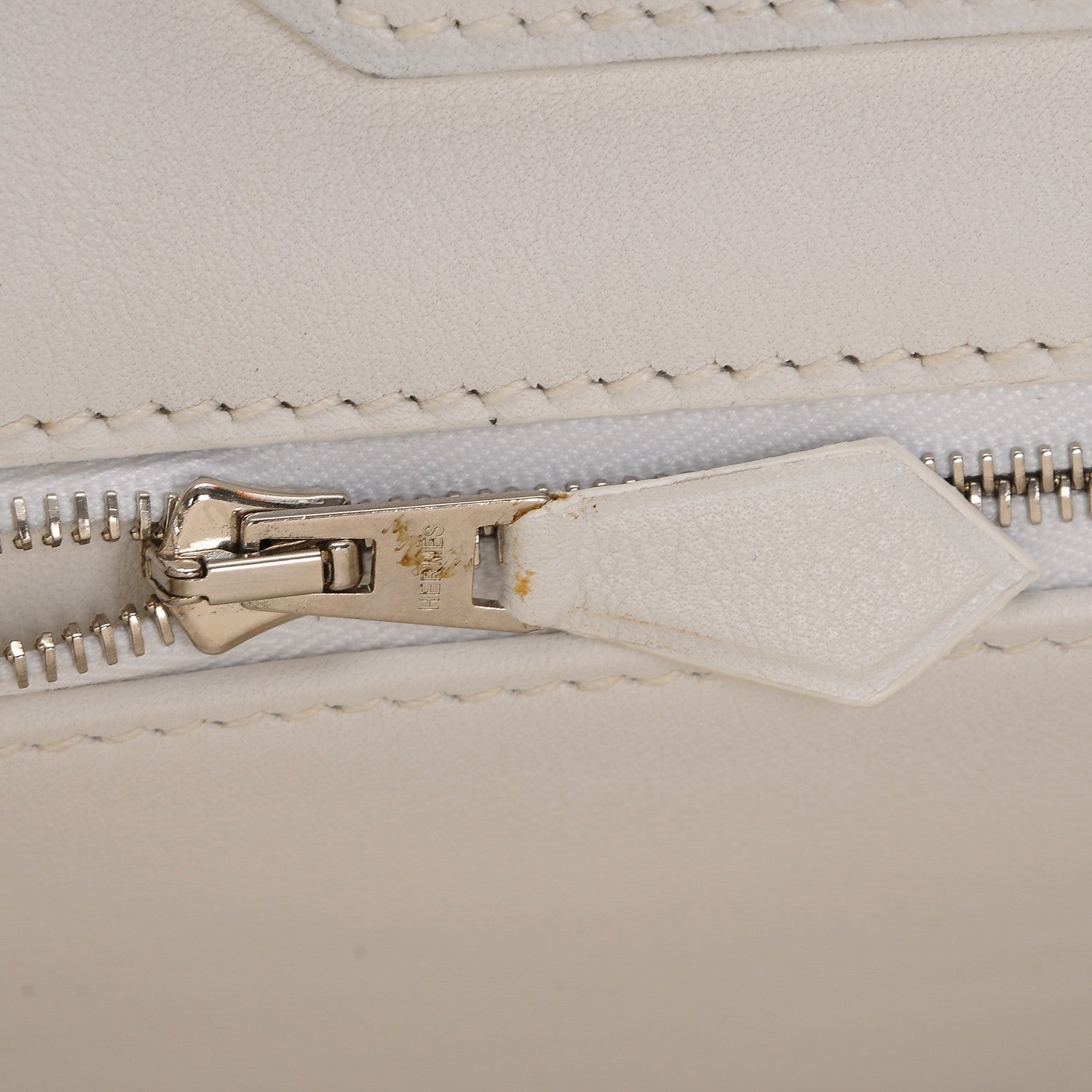 Hermes Swift Toile Birkin 35 Blanc Vert Miliatire 12 of 27